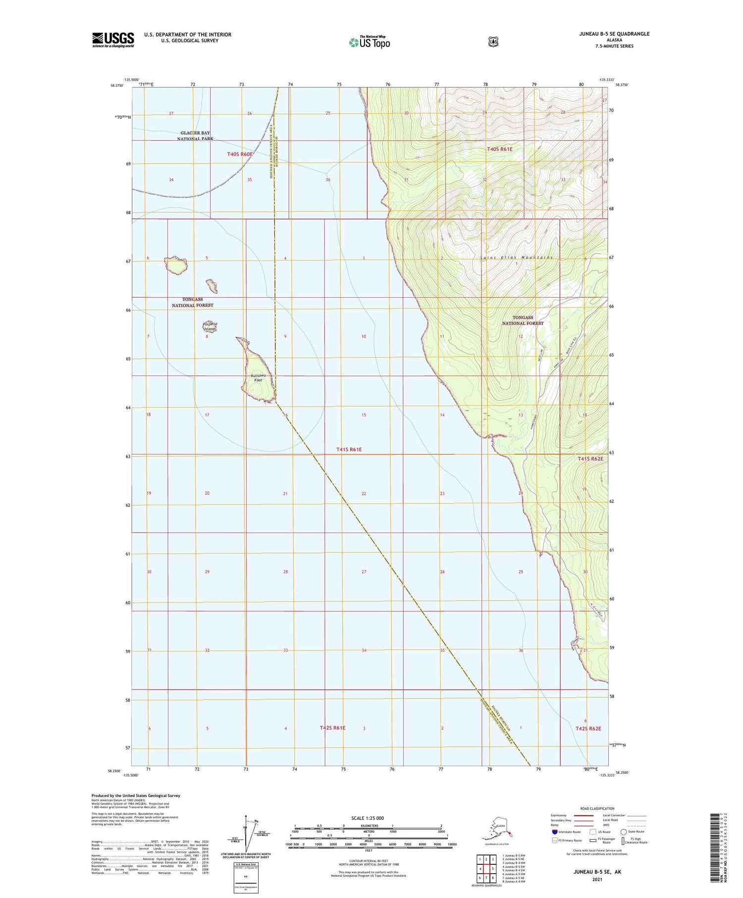 Juneau B-5 SE Alaska US Topo Map Image