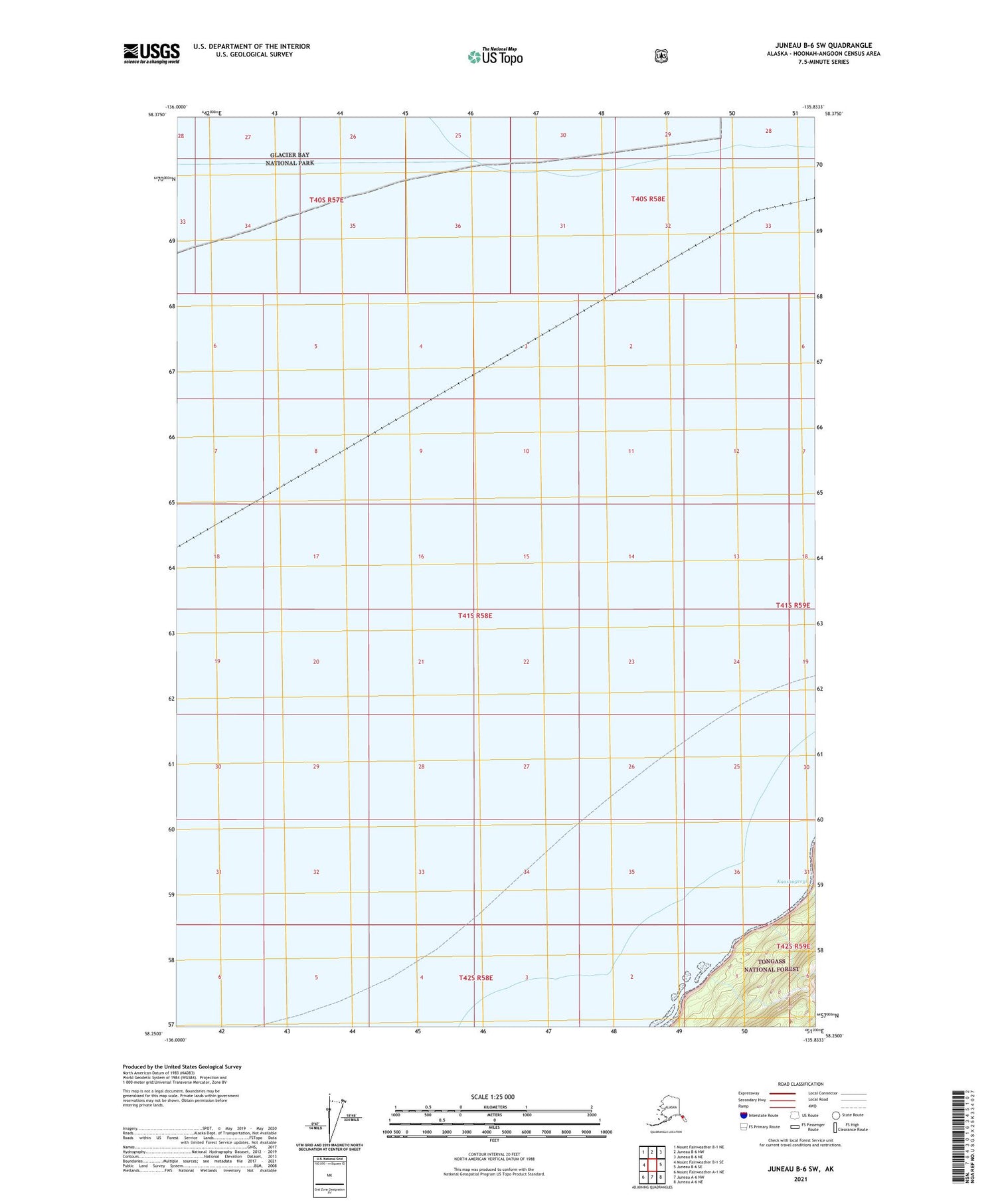 Juneau B-6 SW Alaska US Topo Map Image