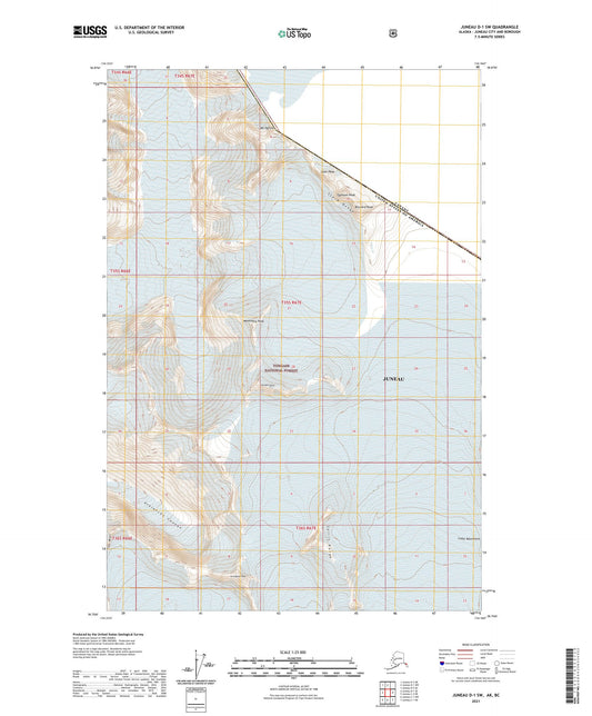 Juneau D-1 SW Alaska US Topo Map Image
