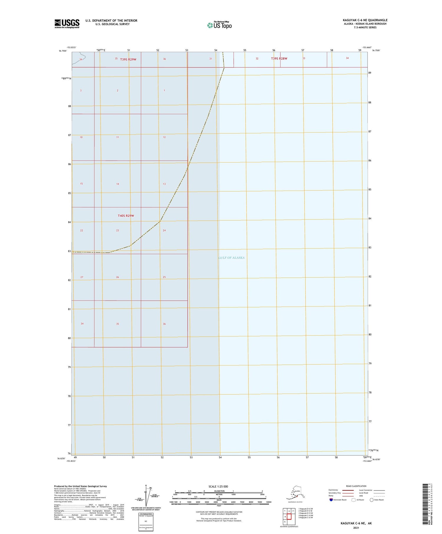Kaguyak C-6 NE Alaska US Topo Map Image