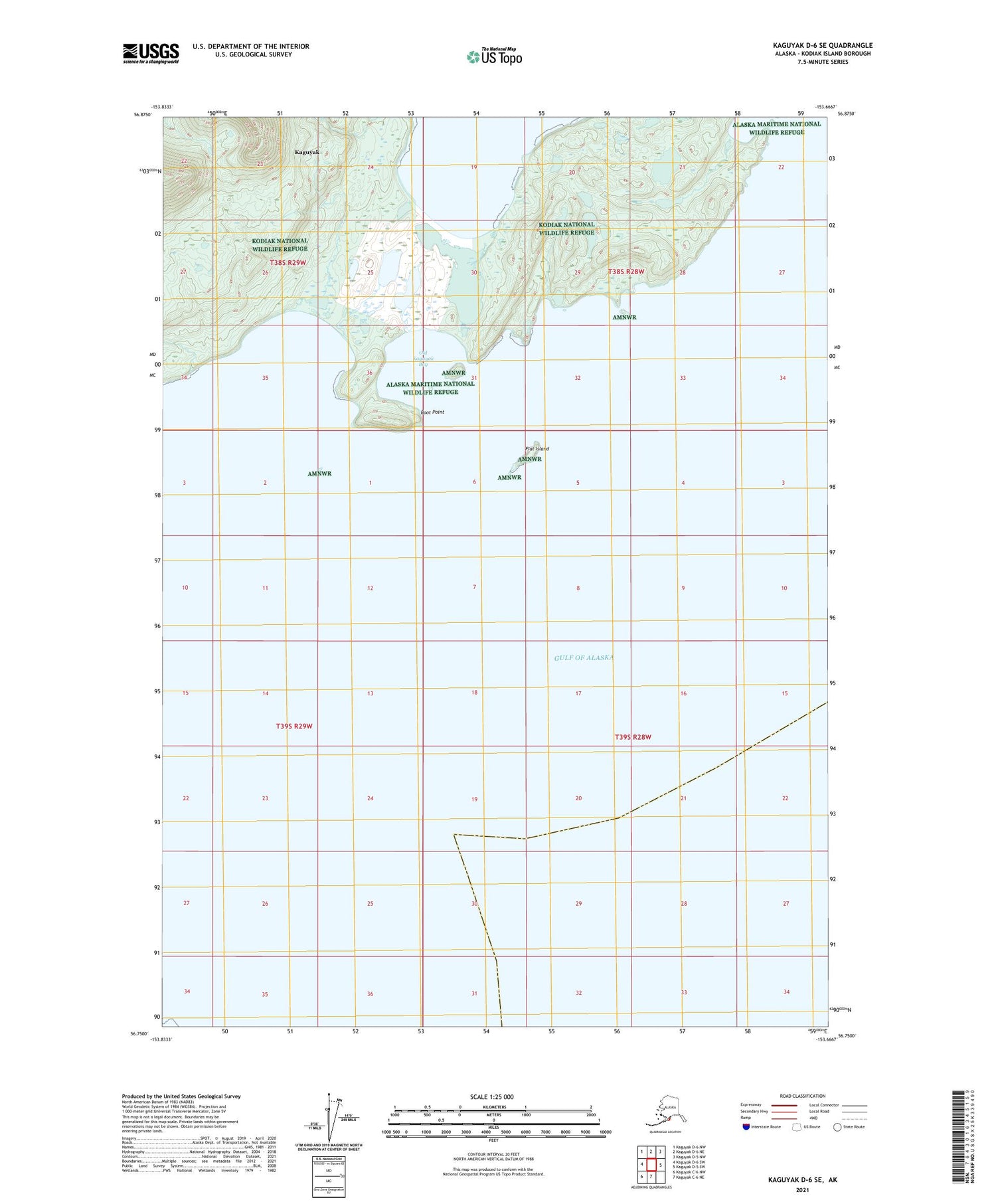 Kaguyak D-6 SE Alaska US Topo Map Image