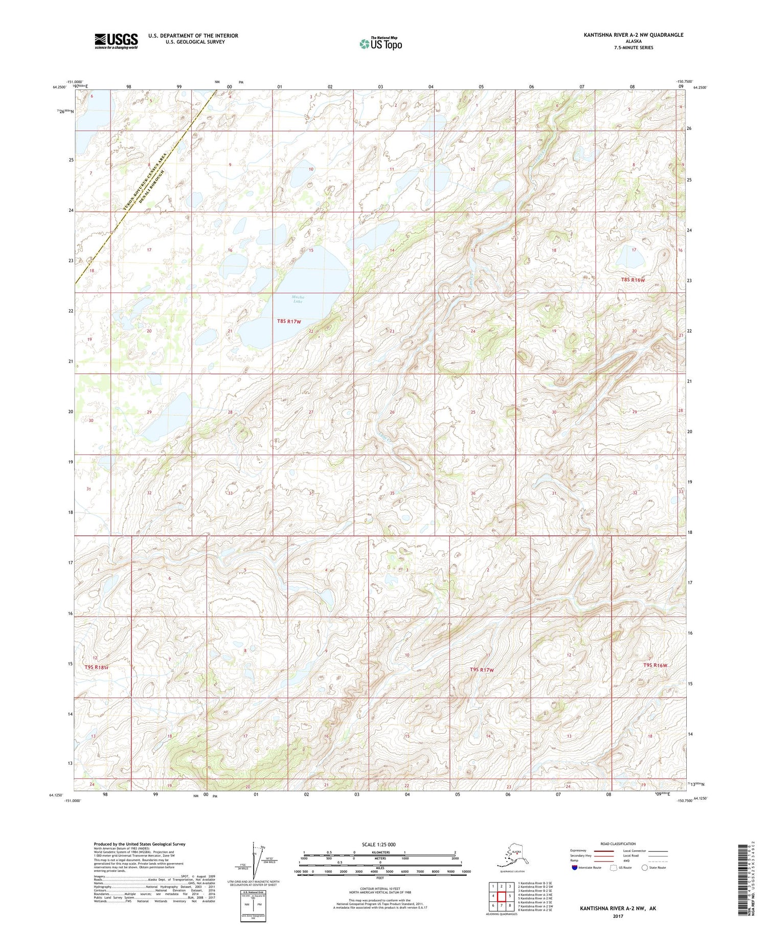 Kantishna River A-2 NW Alaska US Topo Map Image