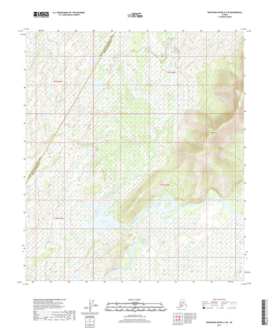 Kantishna River A-3 SE Alaska US Topo Map Image