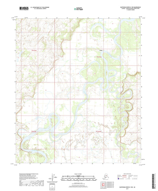 Kantishna River B-1 NW Alaska US Topo Map Image