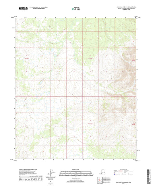 Kantishna River B-5 NE Alaska US Topo Map Image