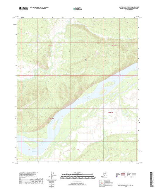 Kantishna River D-3 NE Alaska US Topo Map Image