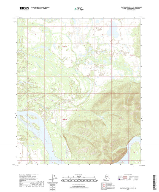 Kantishna River D-3 NW Alaska US Topo Map Image
