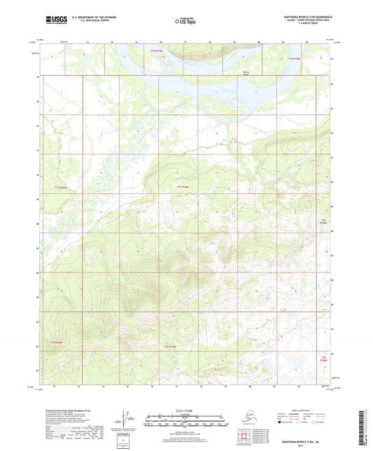 Kantishna River D-3 SW Alaska US Topo Map Image