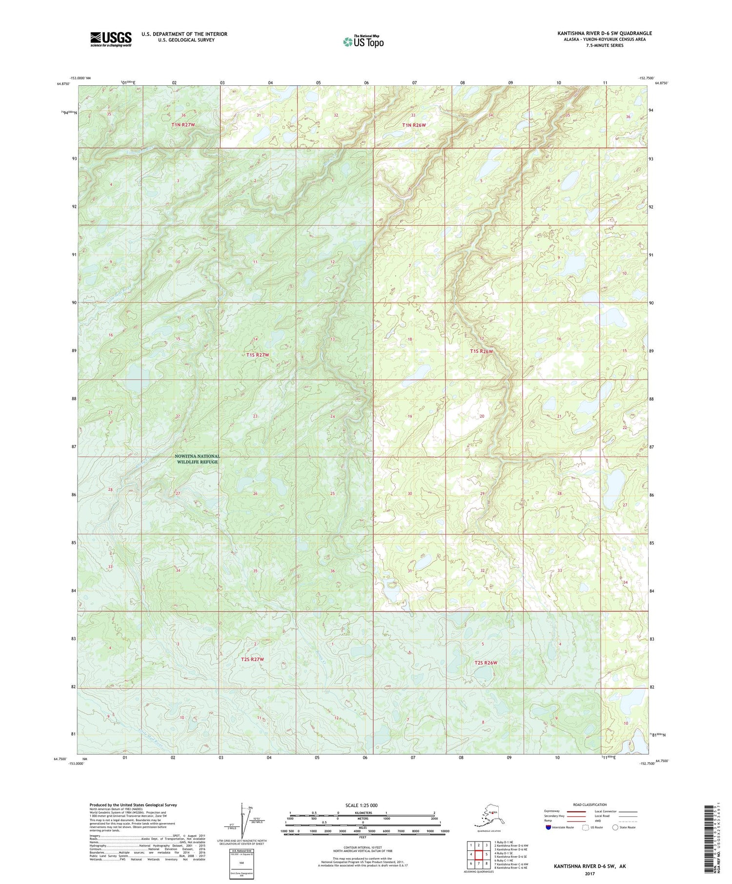 Kantishna River D-6 SW Alaska US Topo Map Image