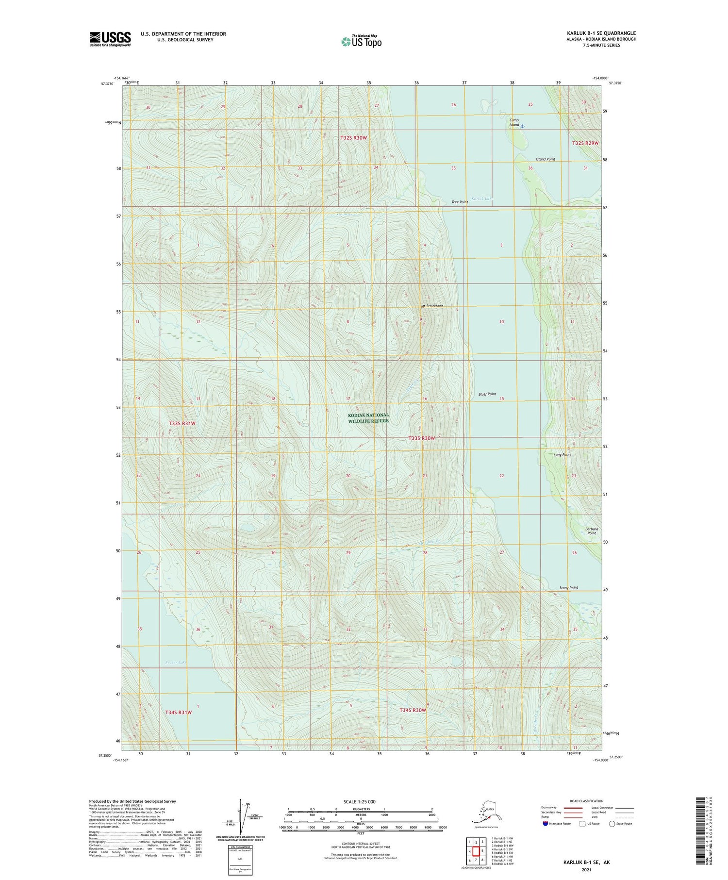 Karluk B-1 SE Alaska US Topo Map Image