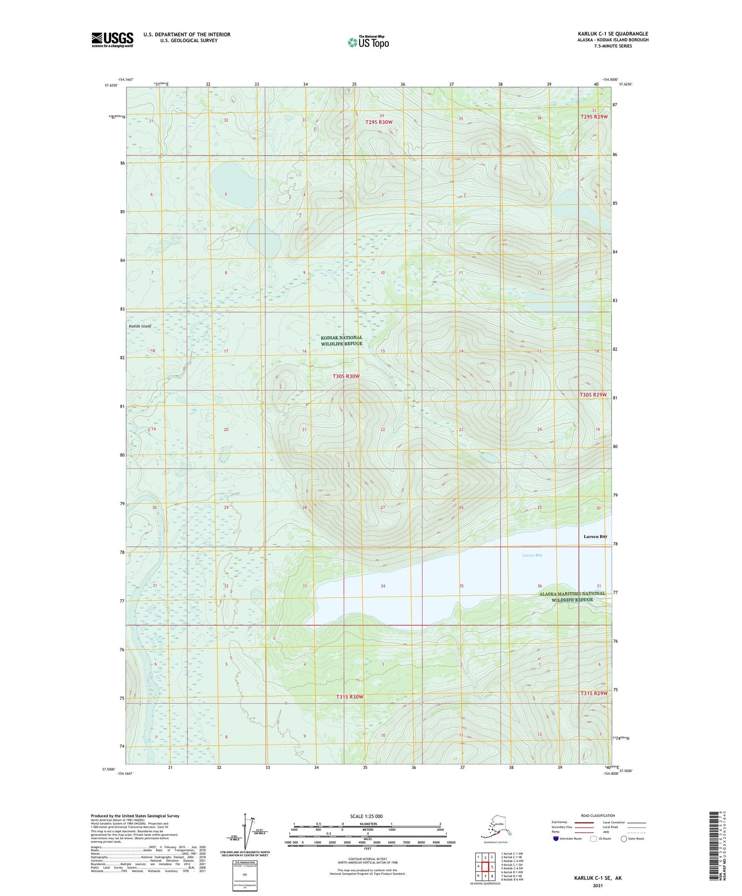 Karluk C-1 SE Alaska US Topo Map Image