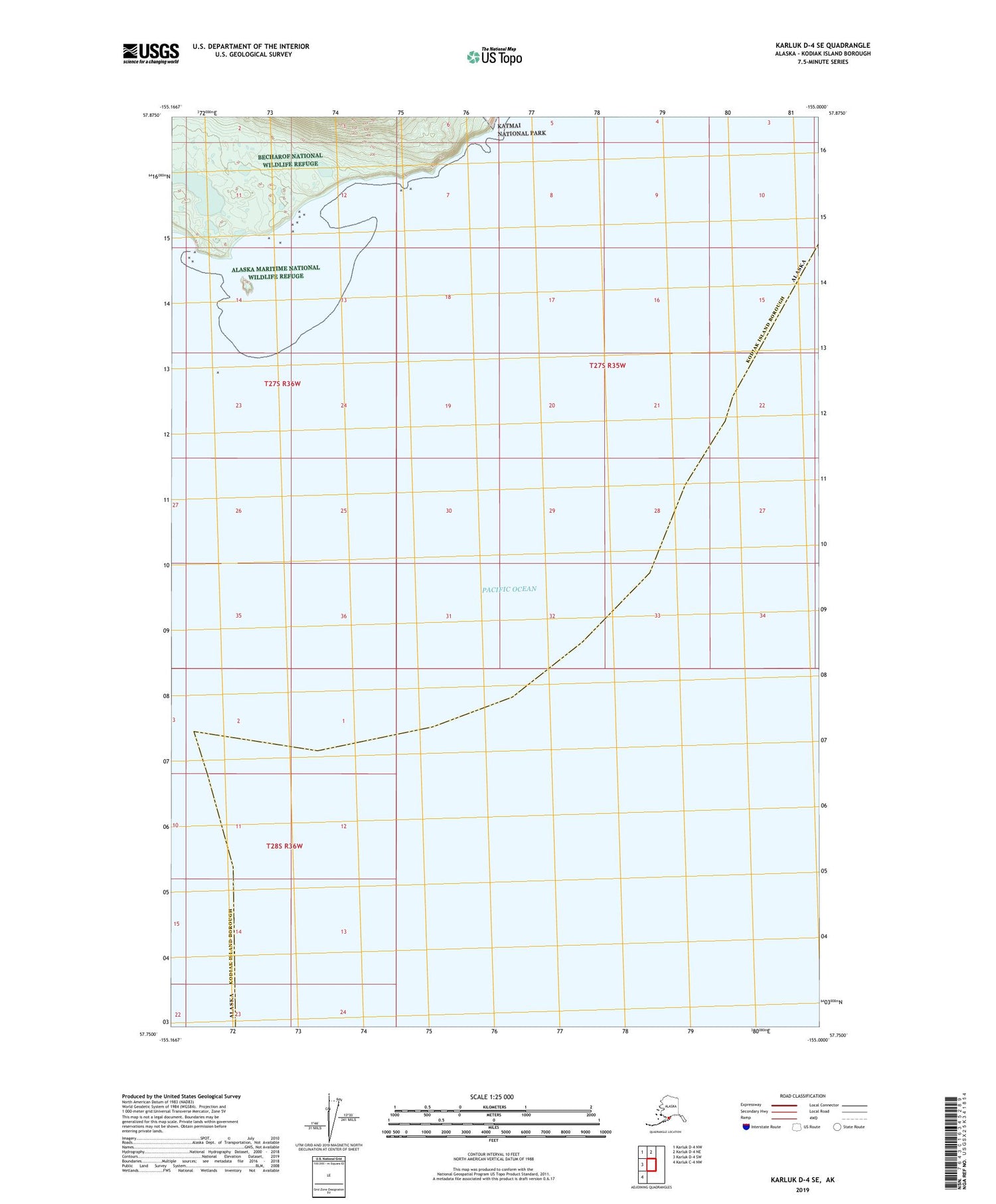 Karluk D-4 SE Alaska US Topo Map Image