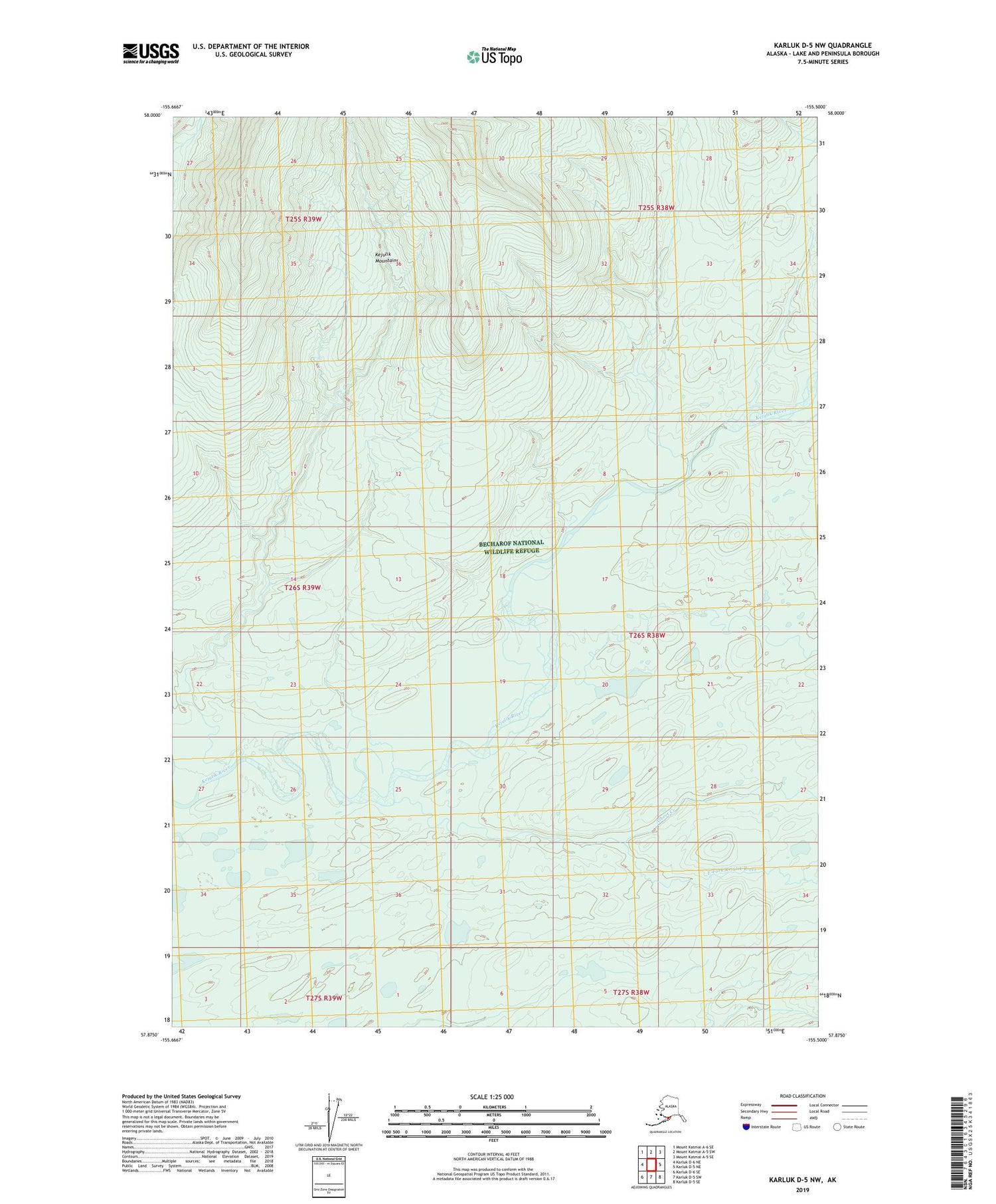 Karluk D-5 NW Alaska US Topo Map Image