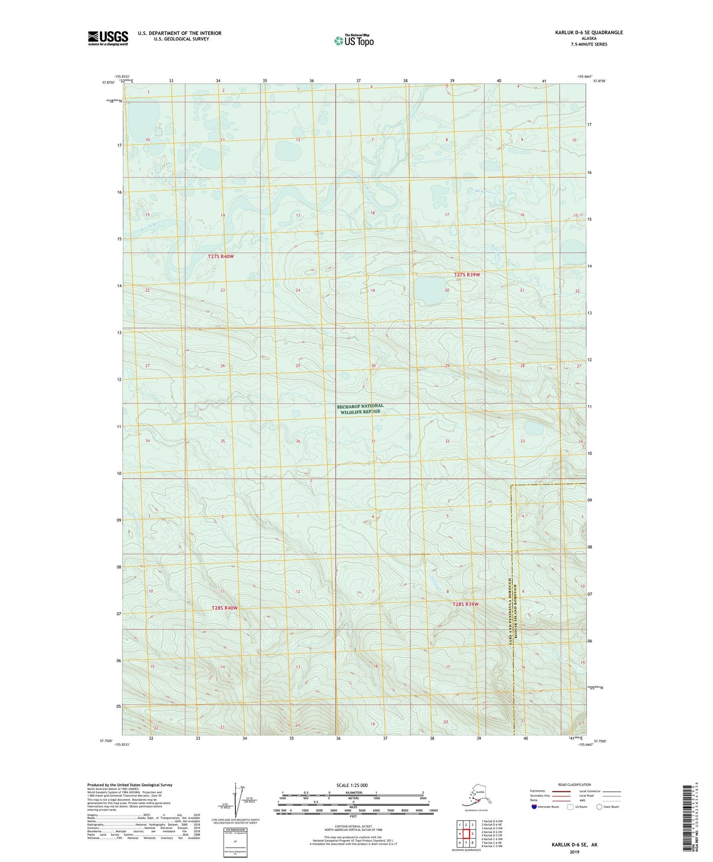 Karluk D-6 SE Alaska US Topo Map Image