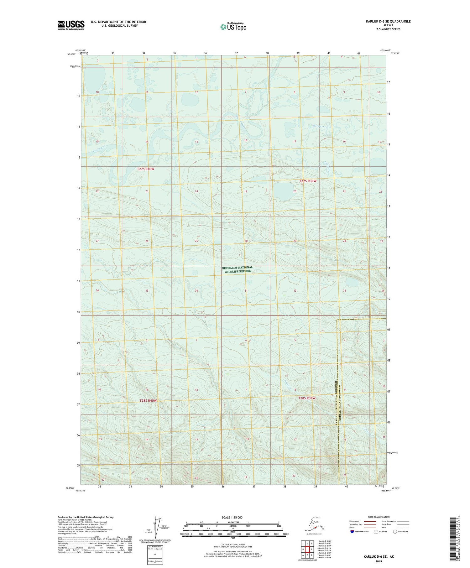 Karluk D-6 SE Alaska US Topo Map Image