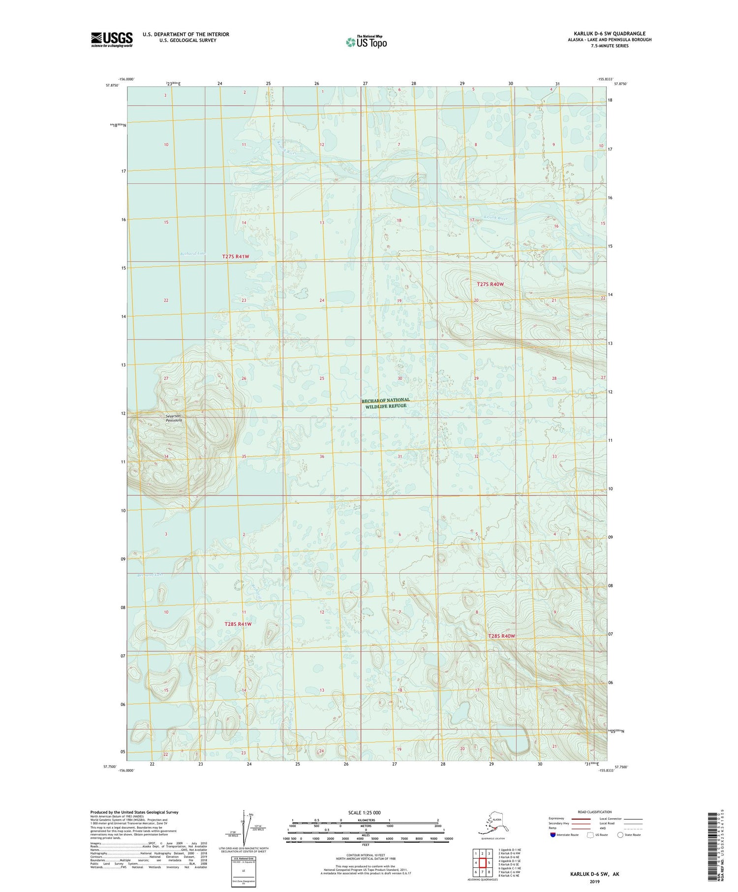 Karluk D-6 SW Alaska US Topo Map Image