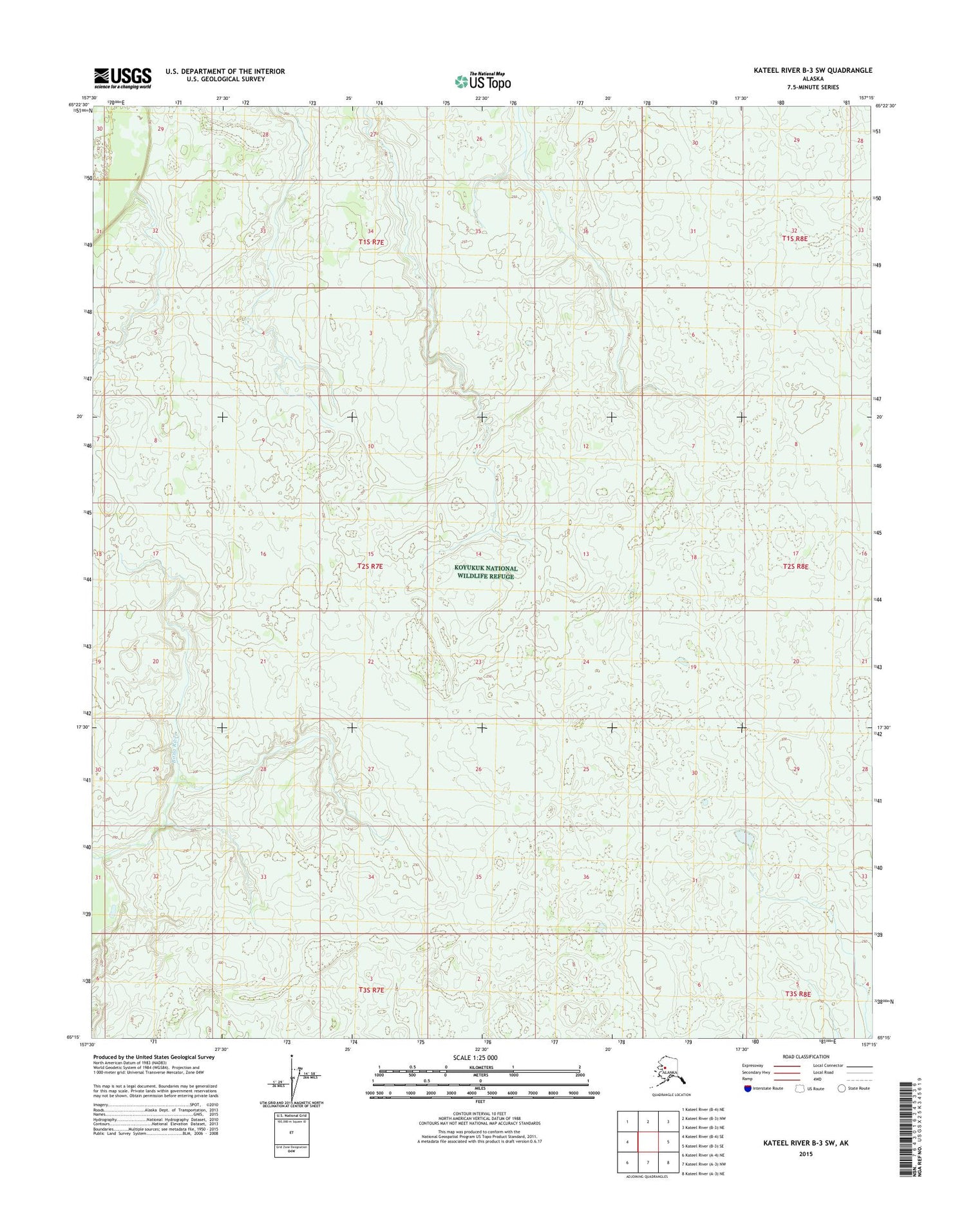 Kateel River B-3 SW Alaska US Topo Map Image