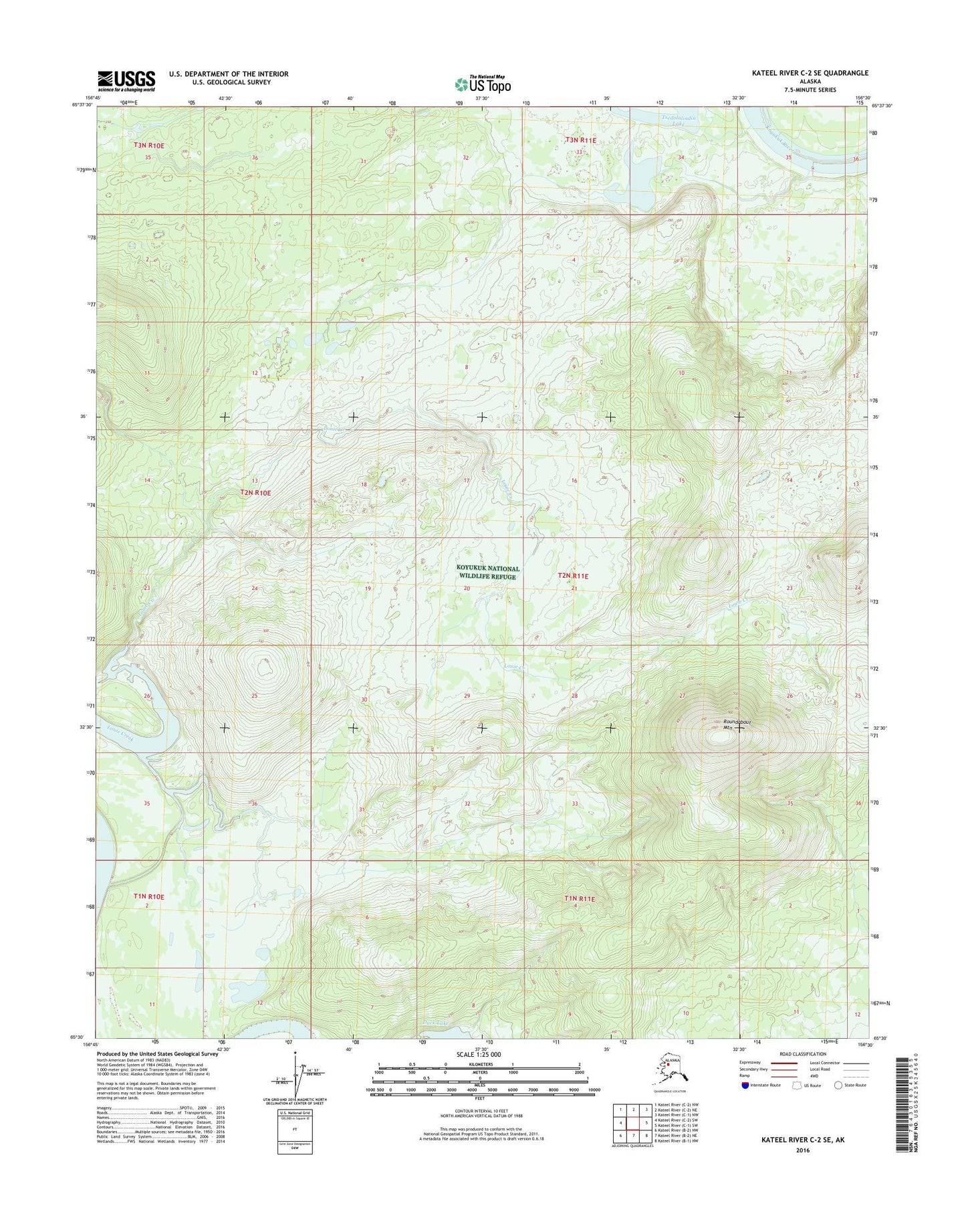 Kateel River C-2 SE Alaska US Topo Map Image