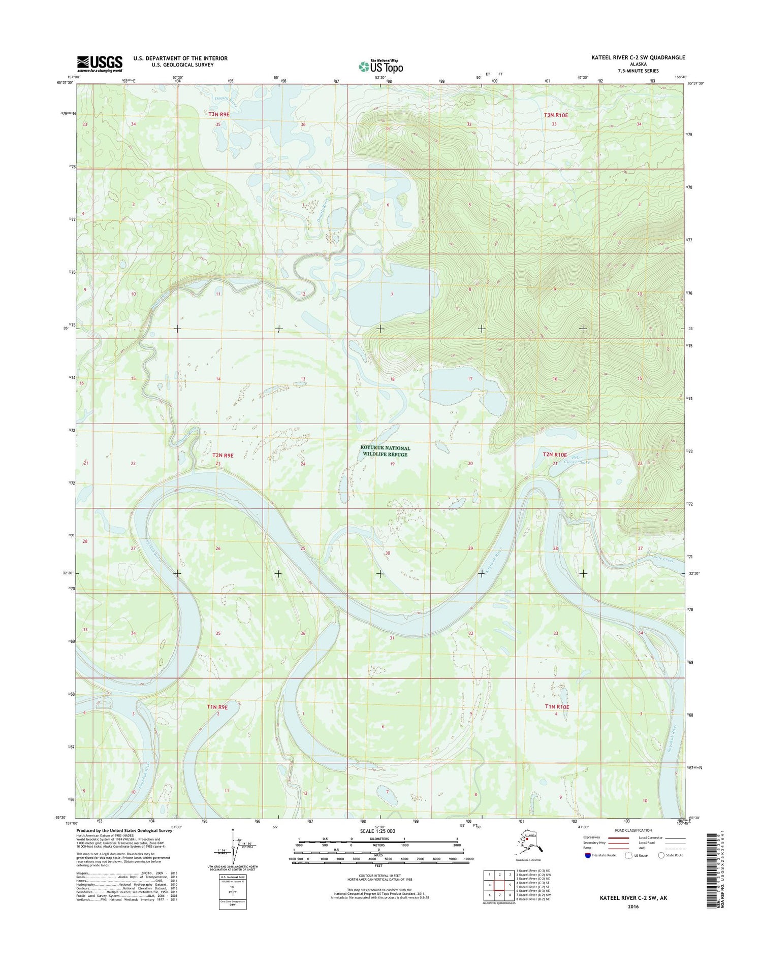 Kateel River C-2 SW Alaska US Topo Map Image