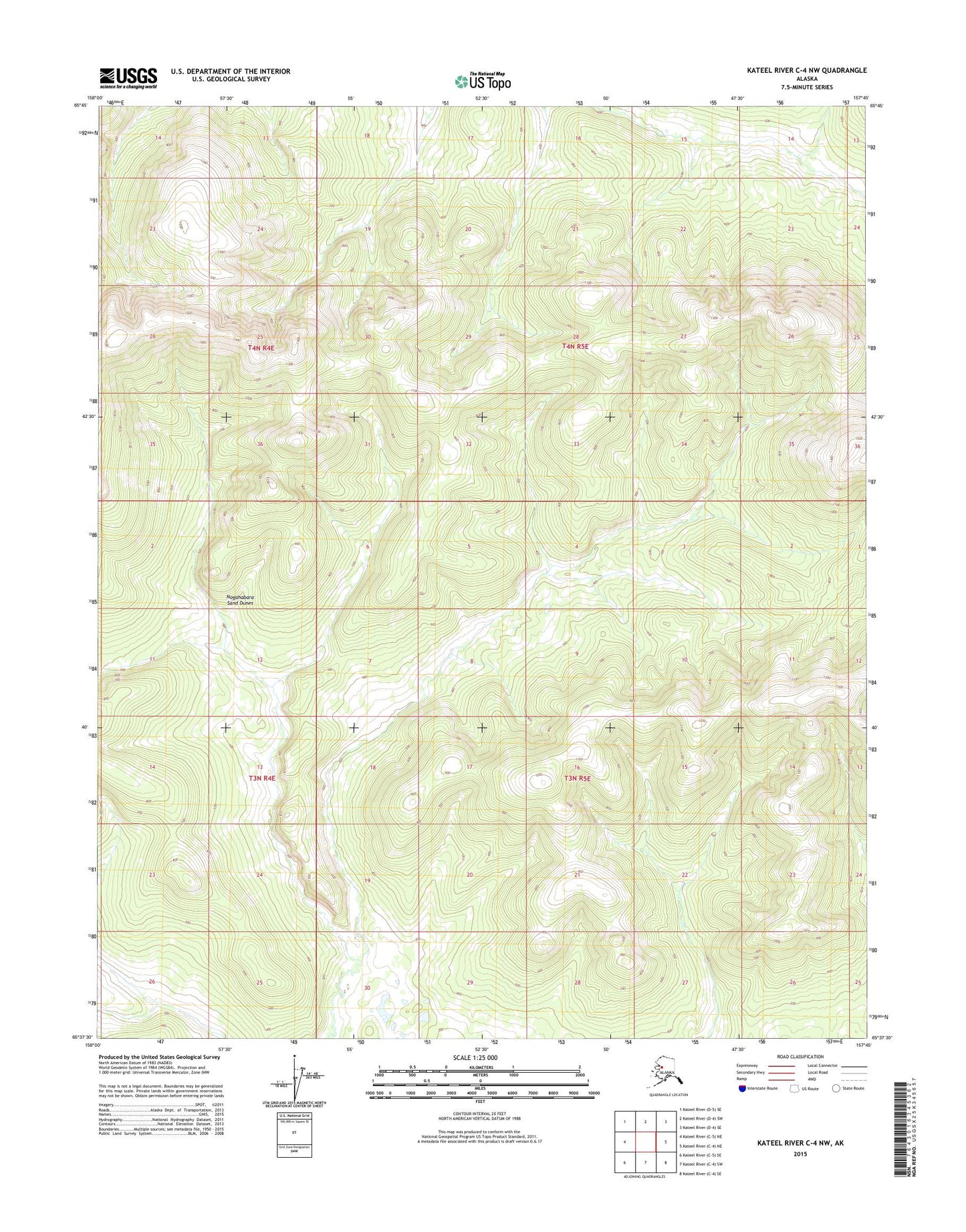 Kateel River C-4 NW Alaska US Topo Map Image