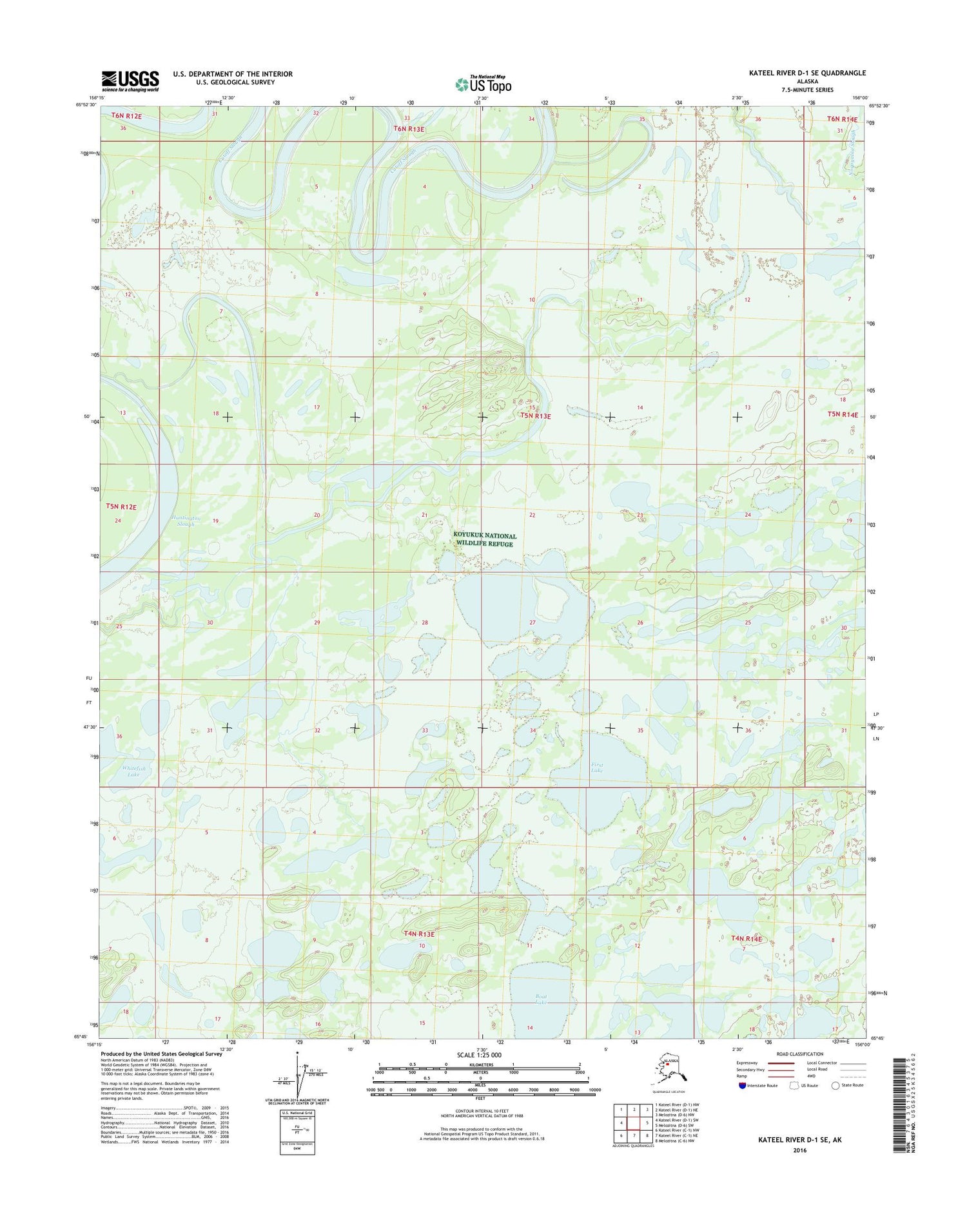 Kateel River D-1 SE Alaska US Topo Map Image