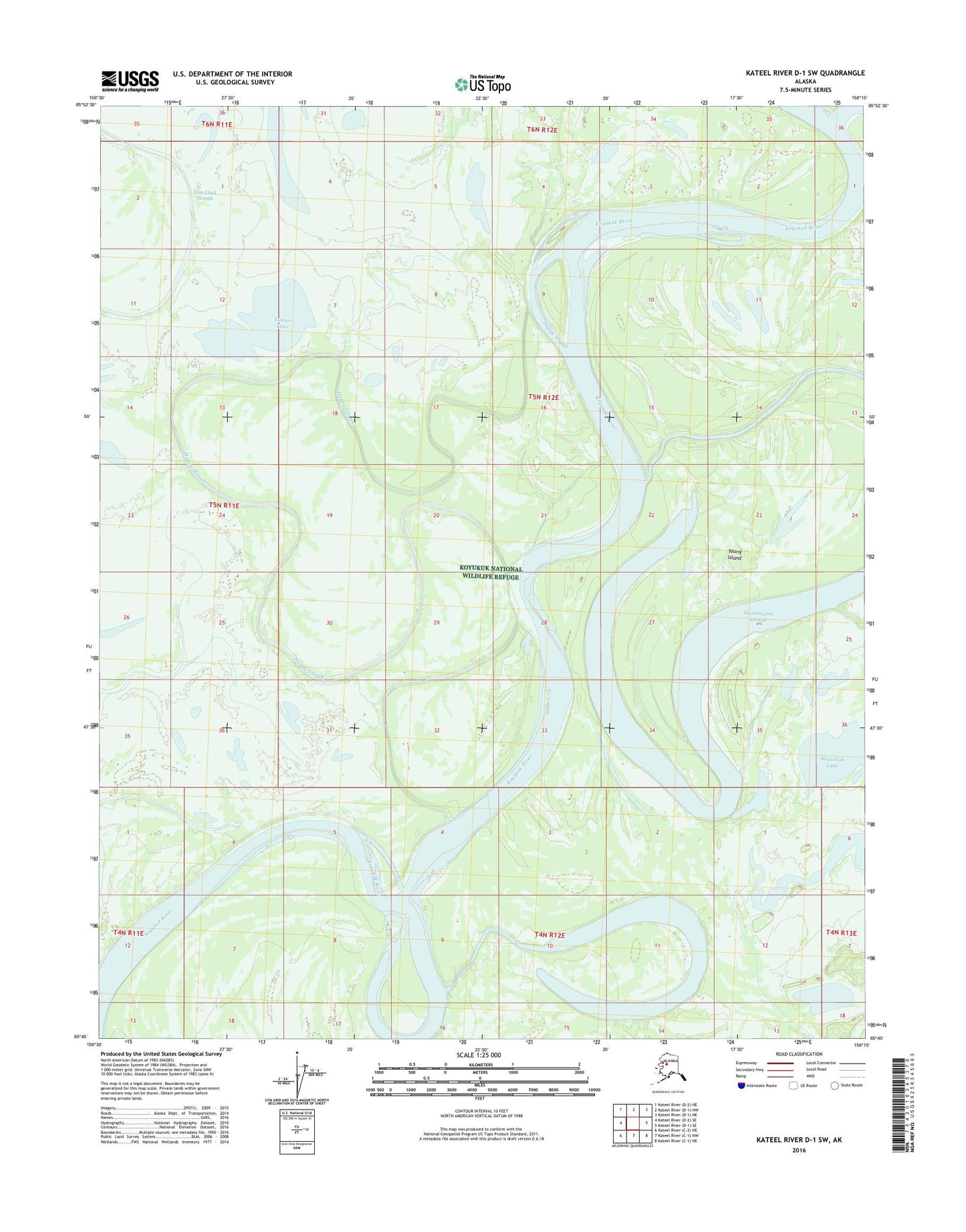 Kateel River D-1 SW Alaska US Topo Map Image