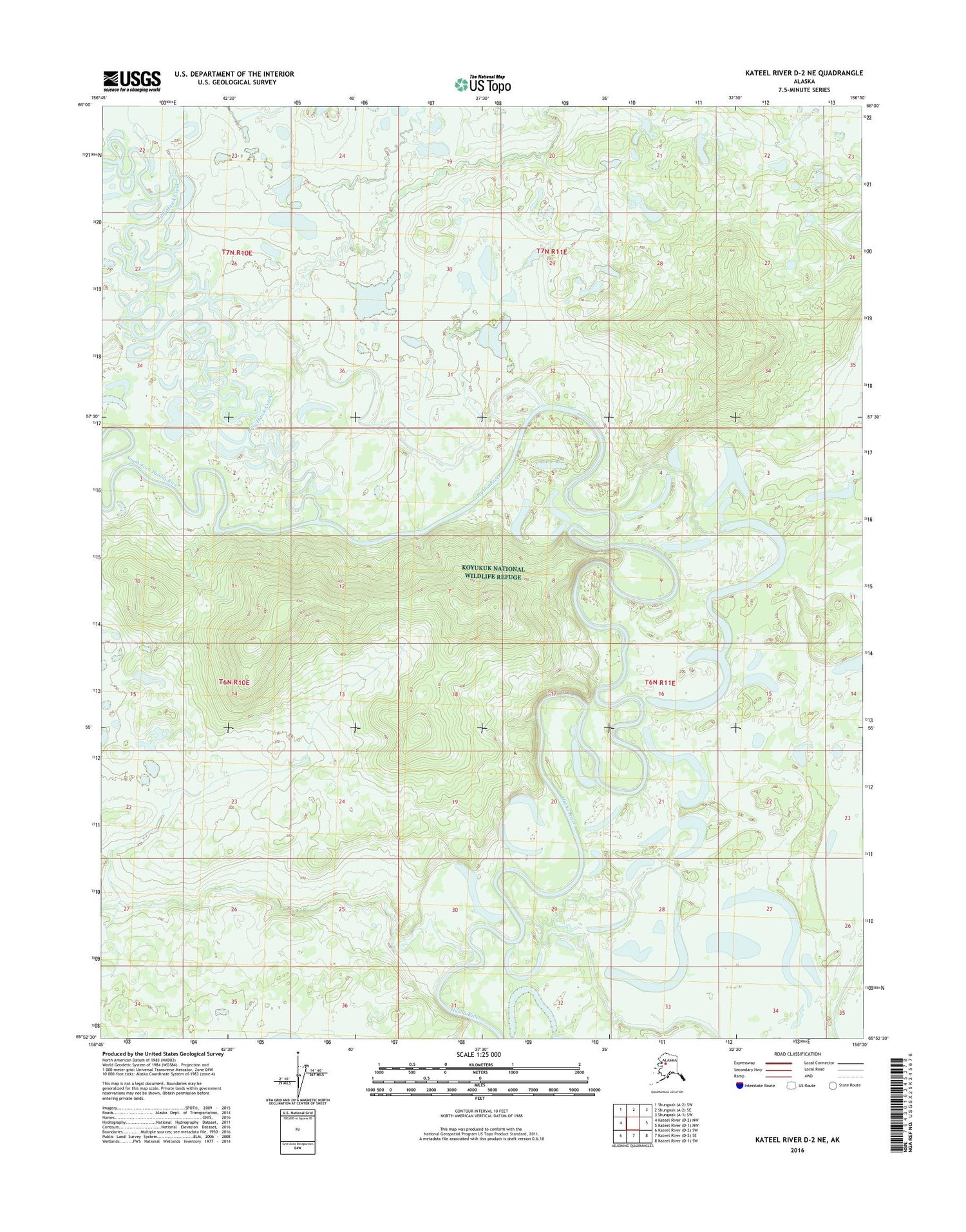 Kateel River D-2 NE Alaska US Topo Map Image