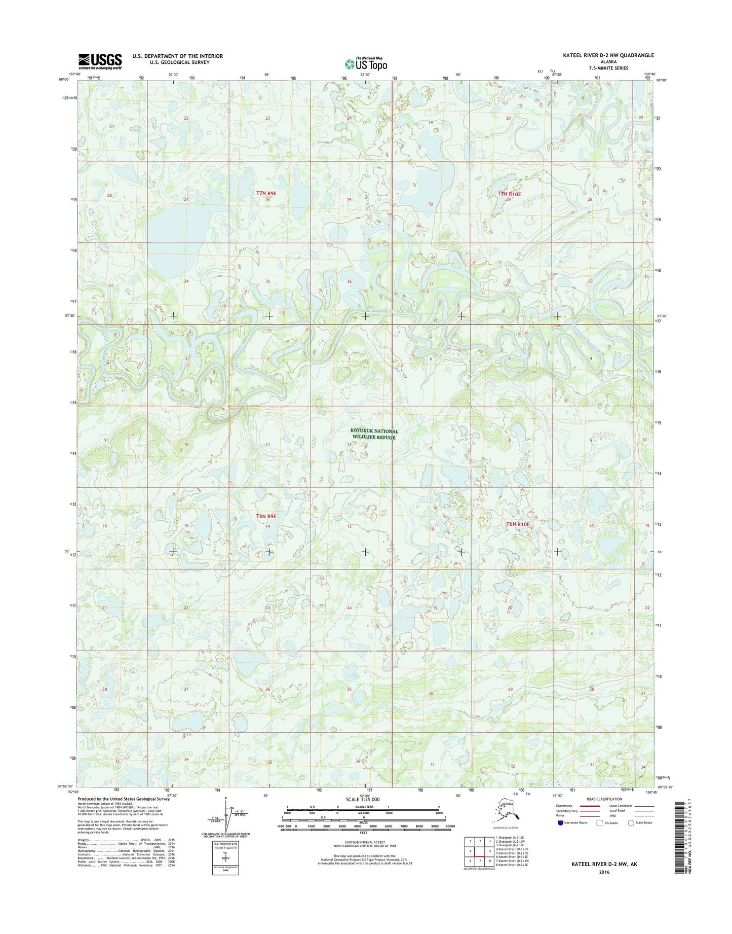 Kateel River D-2 NW Alaska US Topo Map Image
