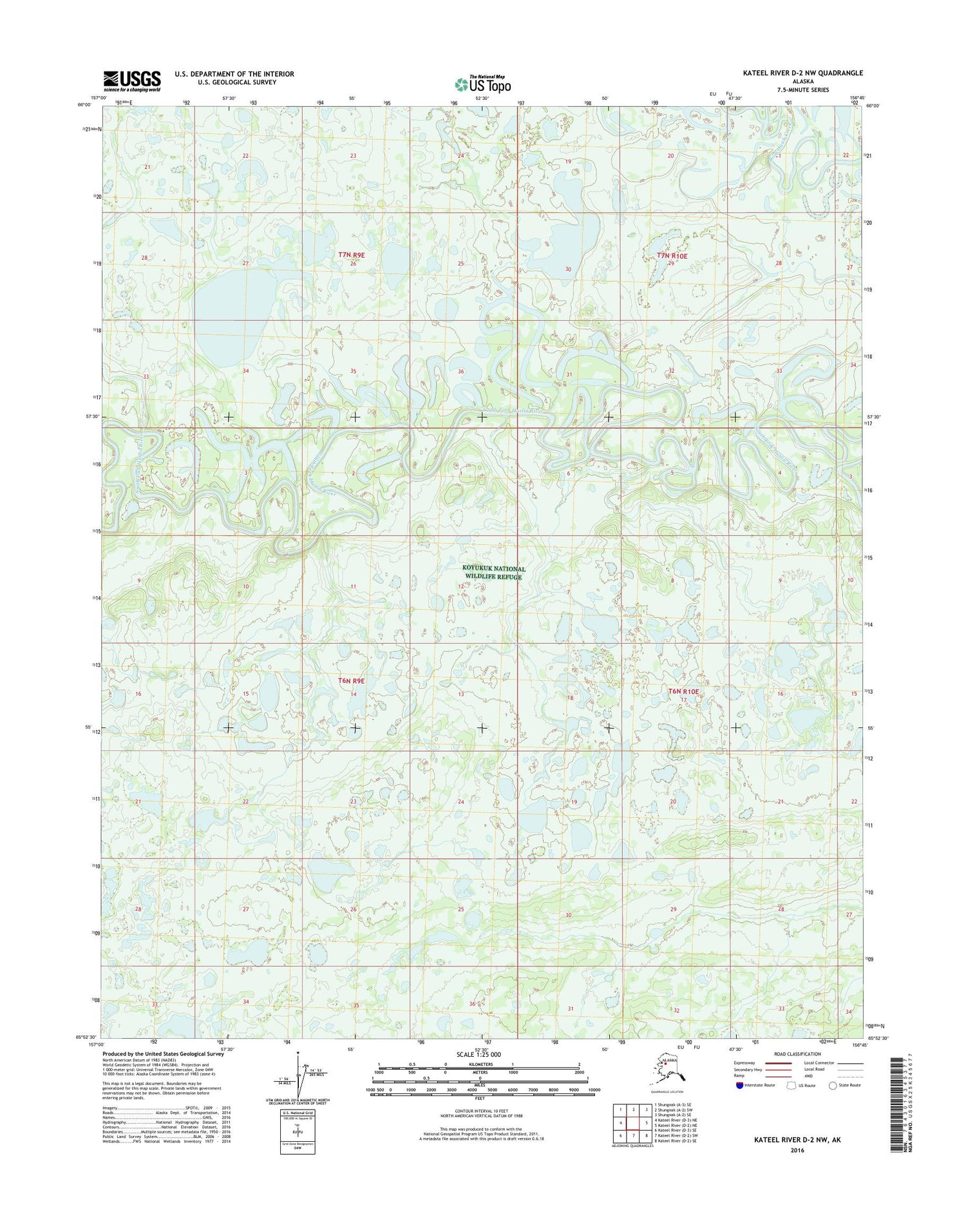 Kateel River D-2 NW Alaska US Topo Map Image