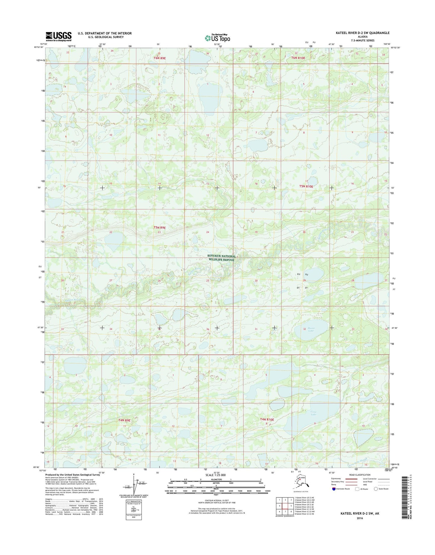 Kateel River D-2 SW Alaska US Topo Map Image
