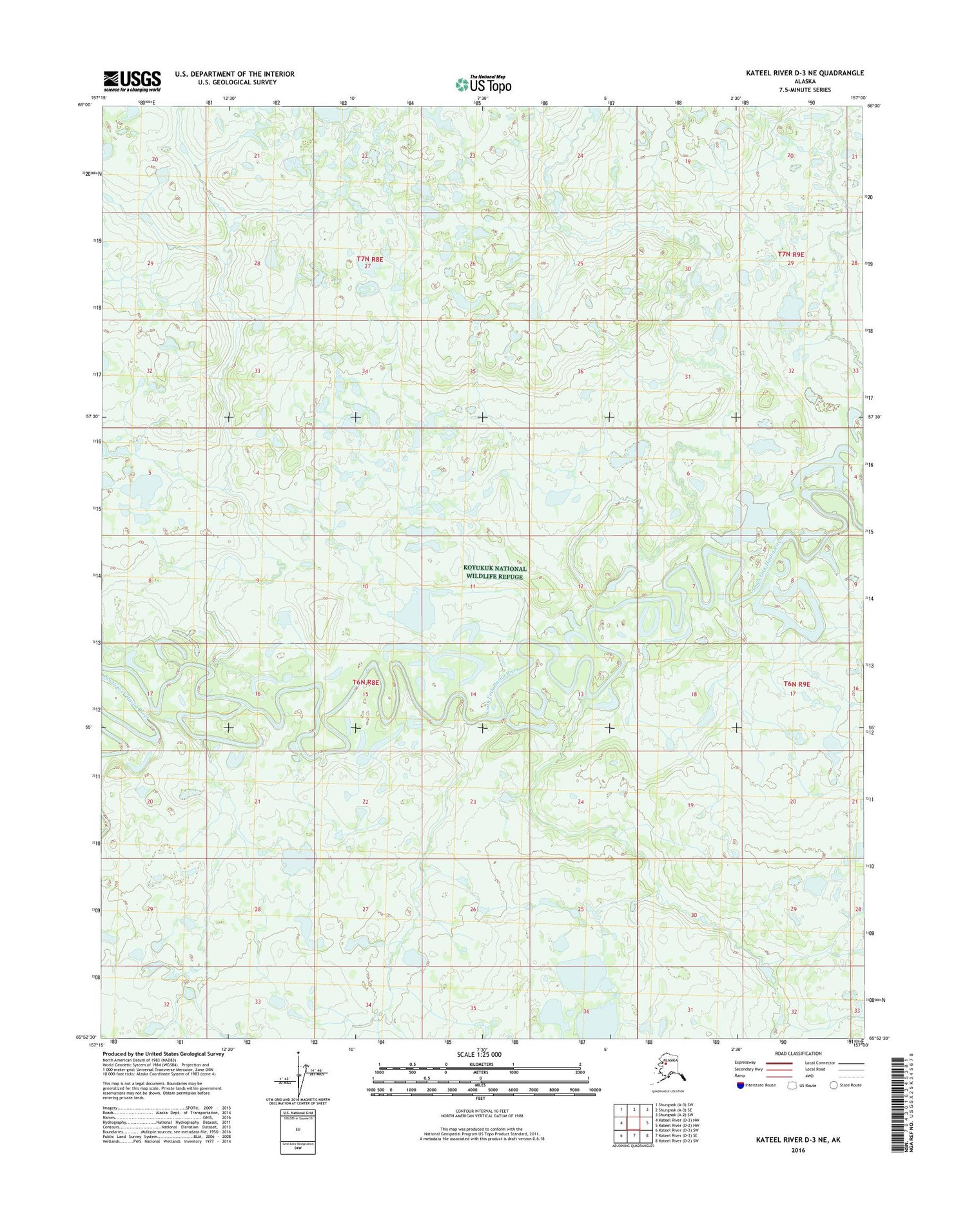 Kateel River D-3 NE Alaska US Topo Map Image