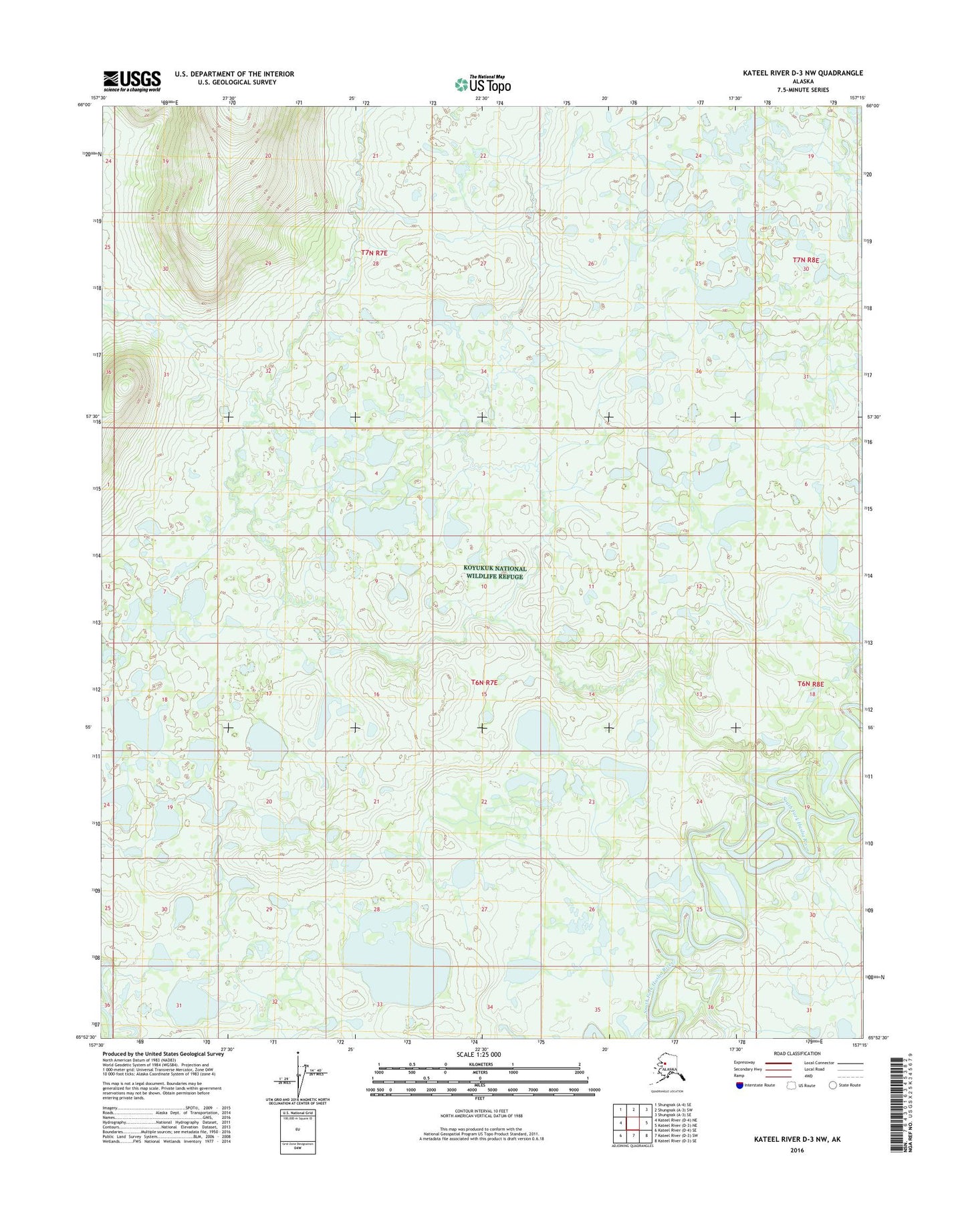 Kateel River D-3 NW Alaska US Topo Map Image