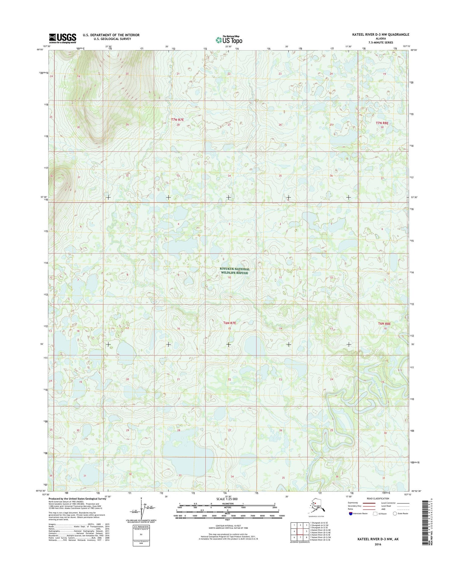 Kateel River D-3 NW Alaska US Topo Map Image