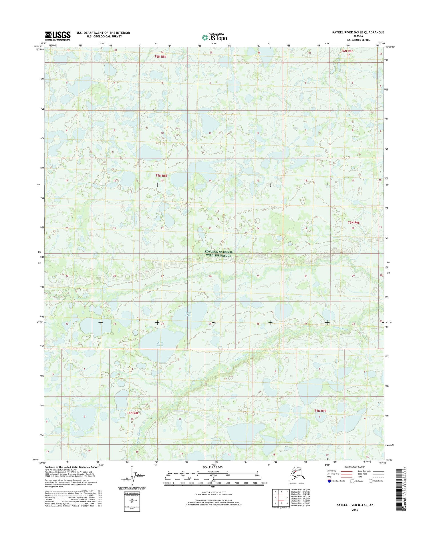 Kateel River D-3 SE Alaska US Topo Map Image