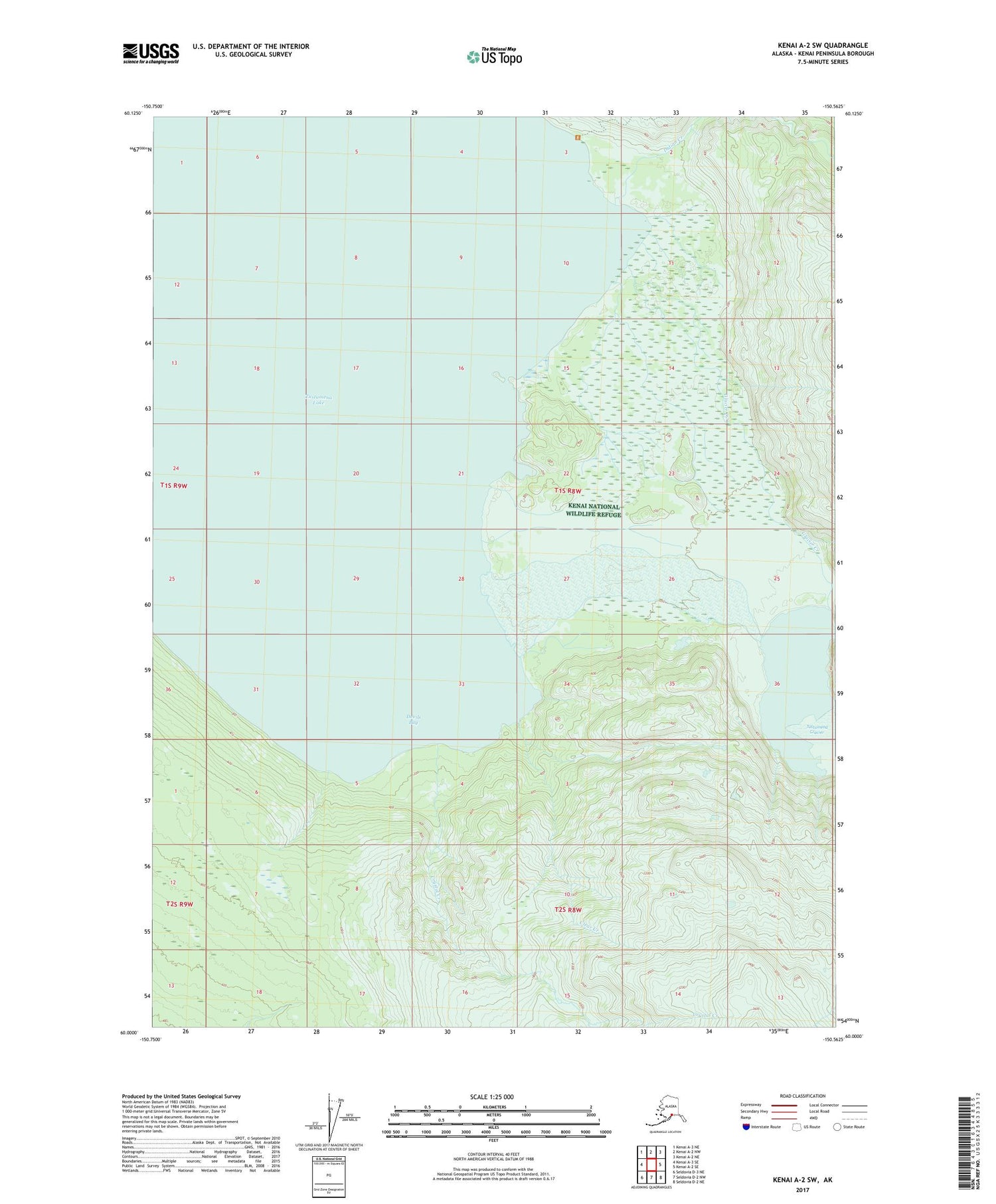 Kenai A-2 SW Alaska US Topo Map Image