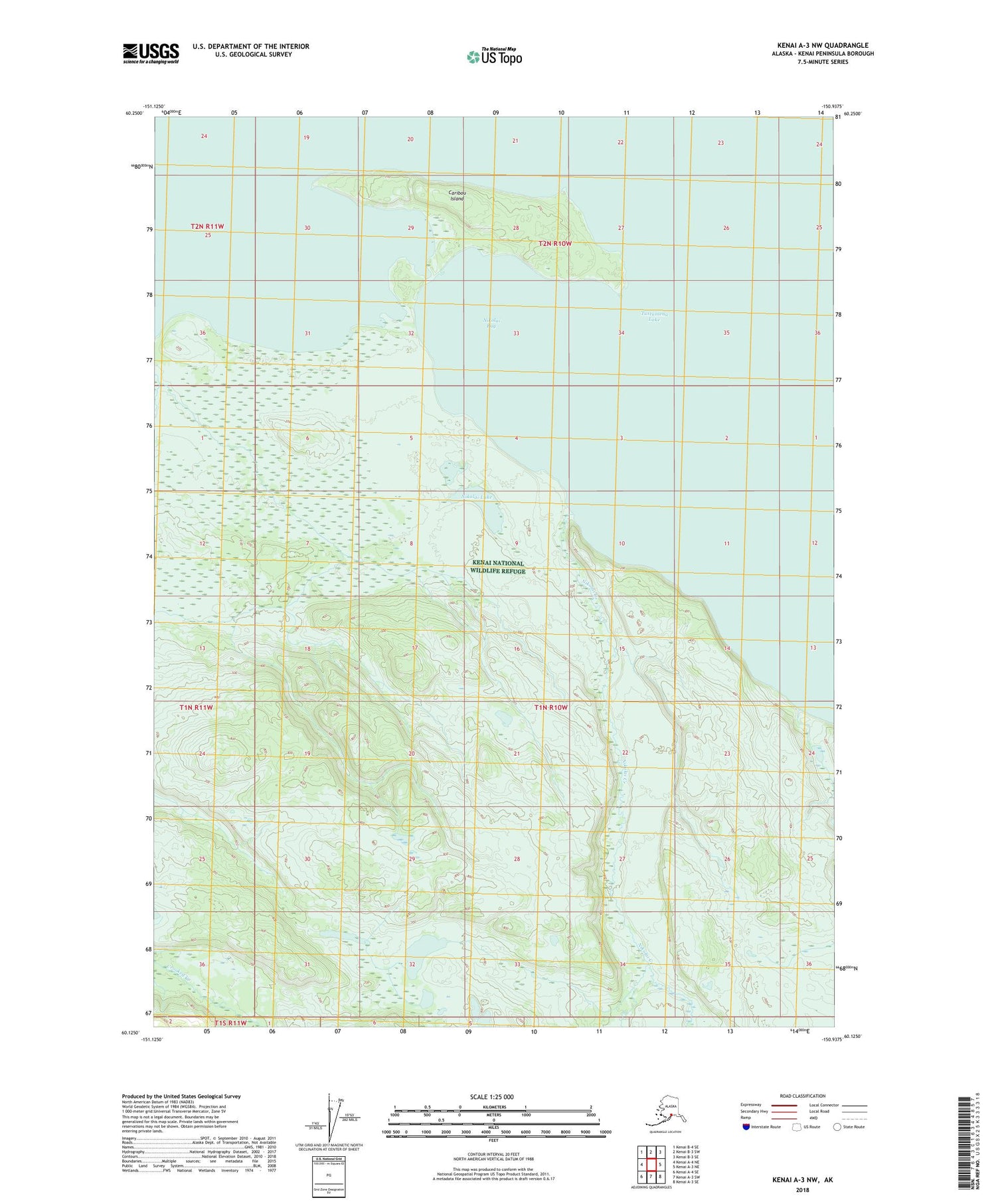 Kenai A-3 NW Alaska US Topo Map Image