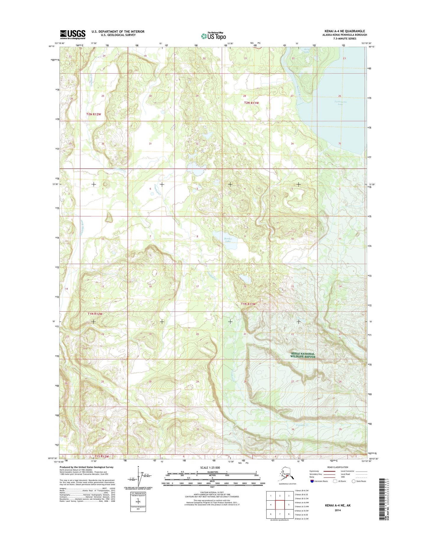 Kenai A-4 NE Alaska US Topo Map Image