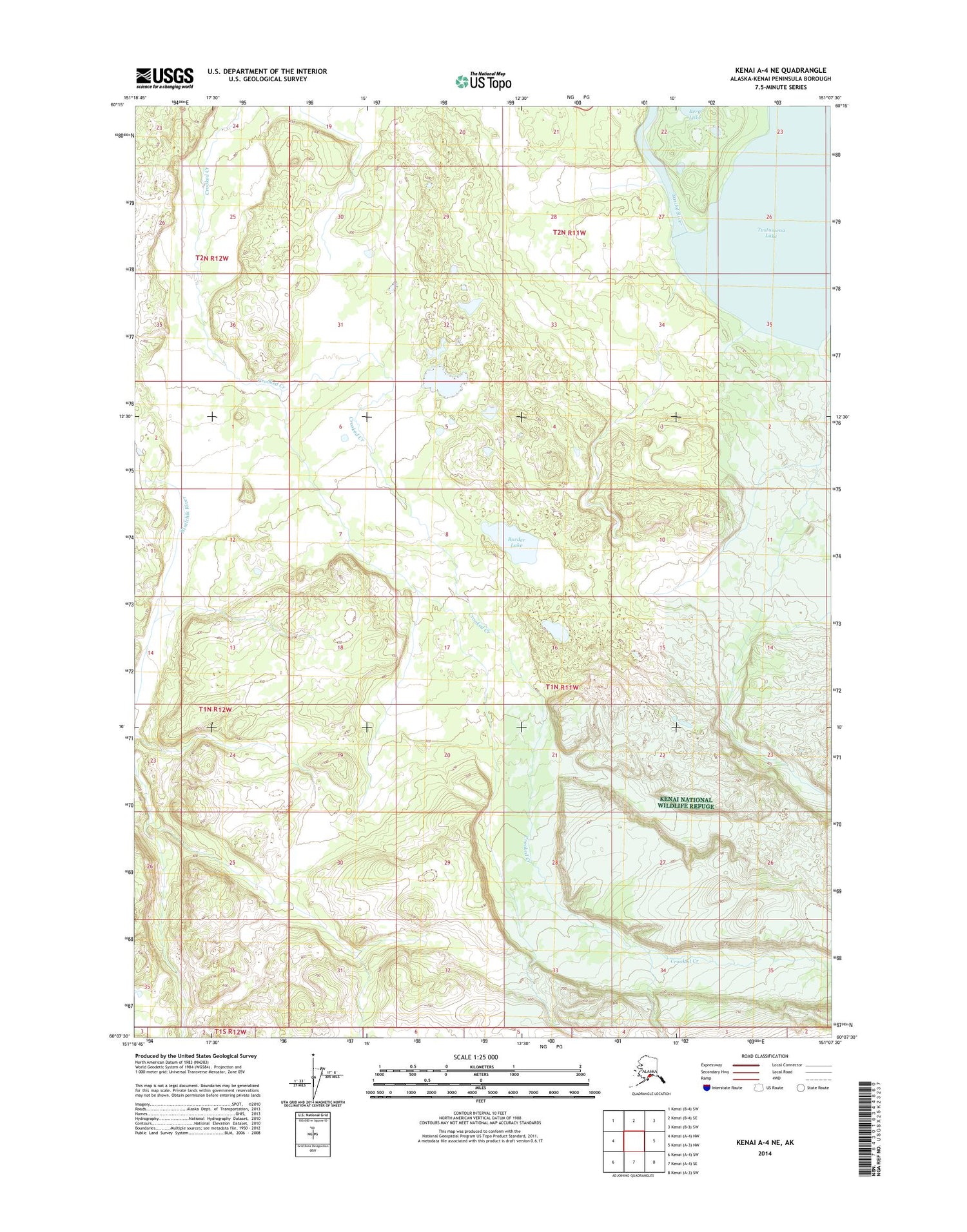 Kenai A-4 NE Alaska US Topo Map Image