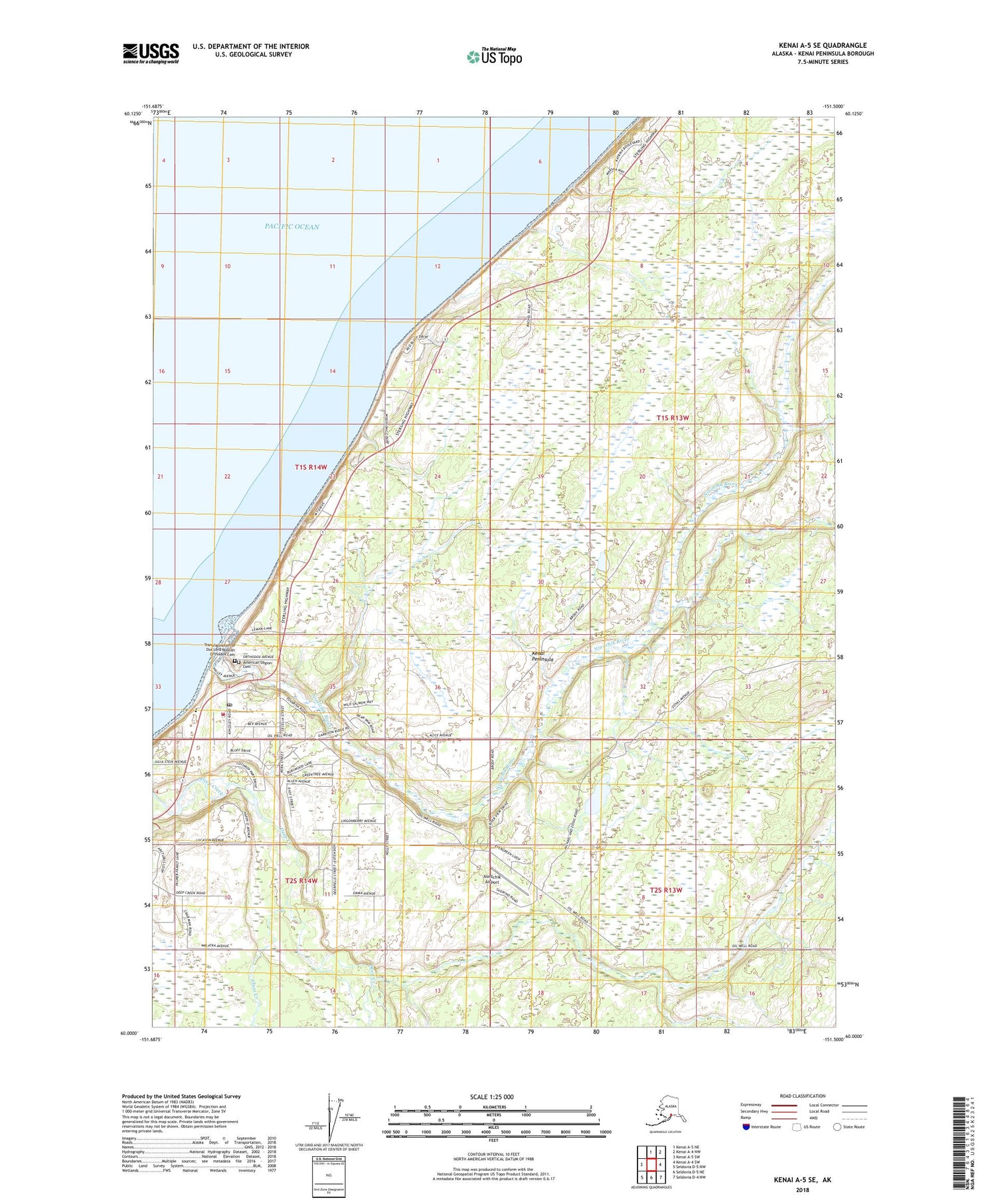 Kenai A-5 SE Alaska US Topo Map Image