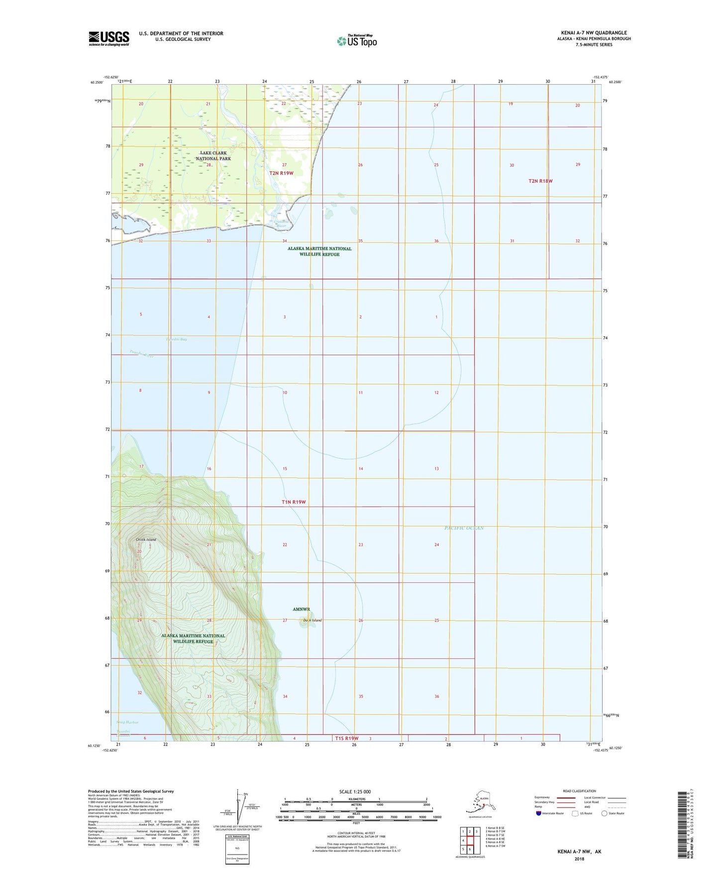 Kenai A-7 NW Alaska US Topo Map Image