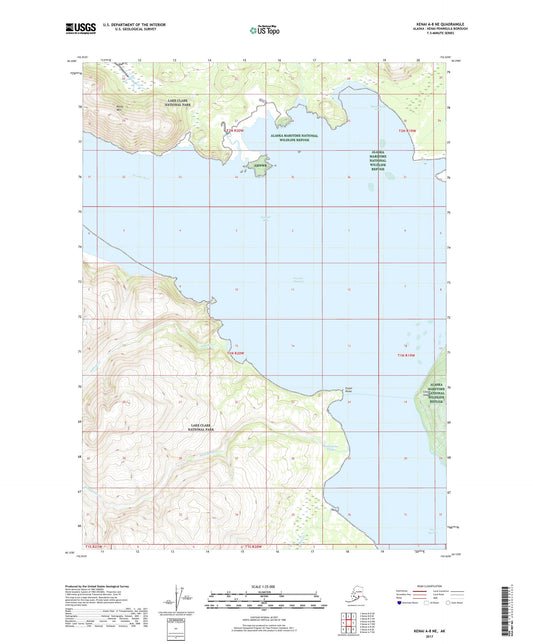 Kenai A-8 NE Alaska US Topo Map Image