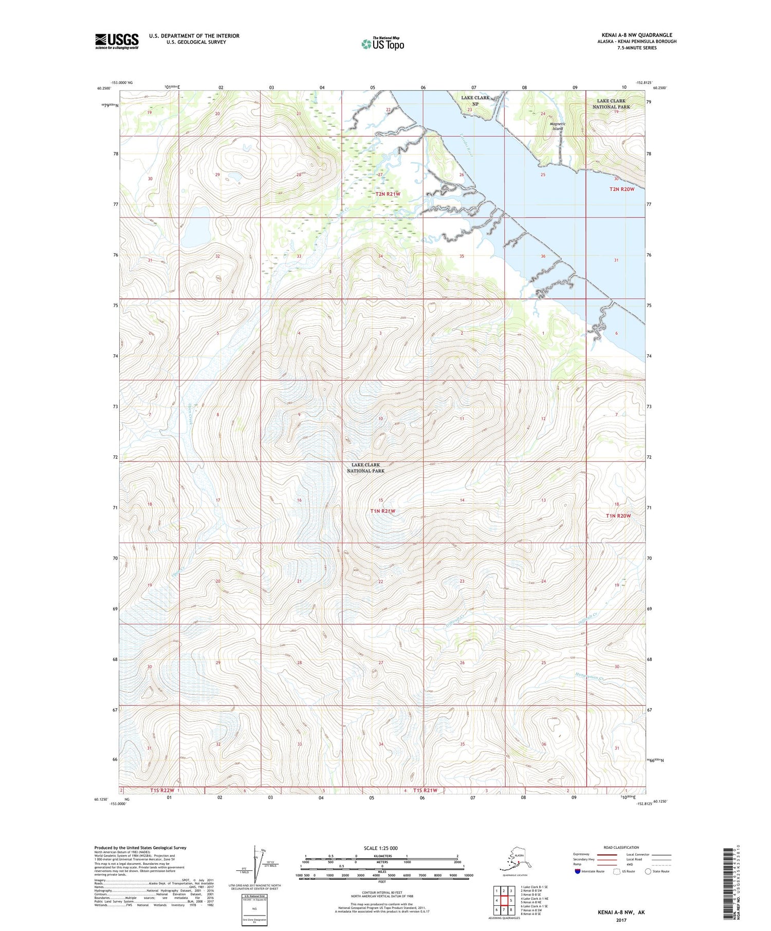 Kenai A-8 NW Alaska US Topo Map Image