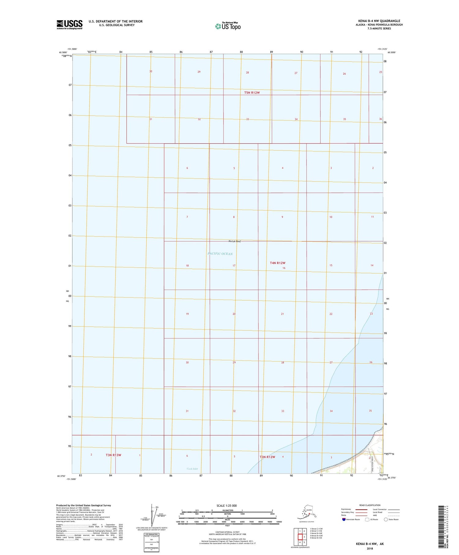 Kenai B-4 NW Alaska US Topo Map Image