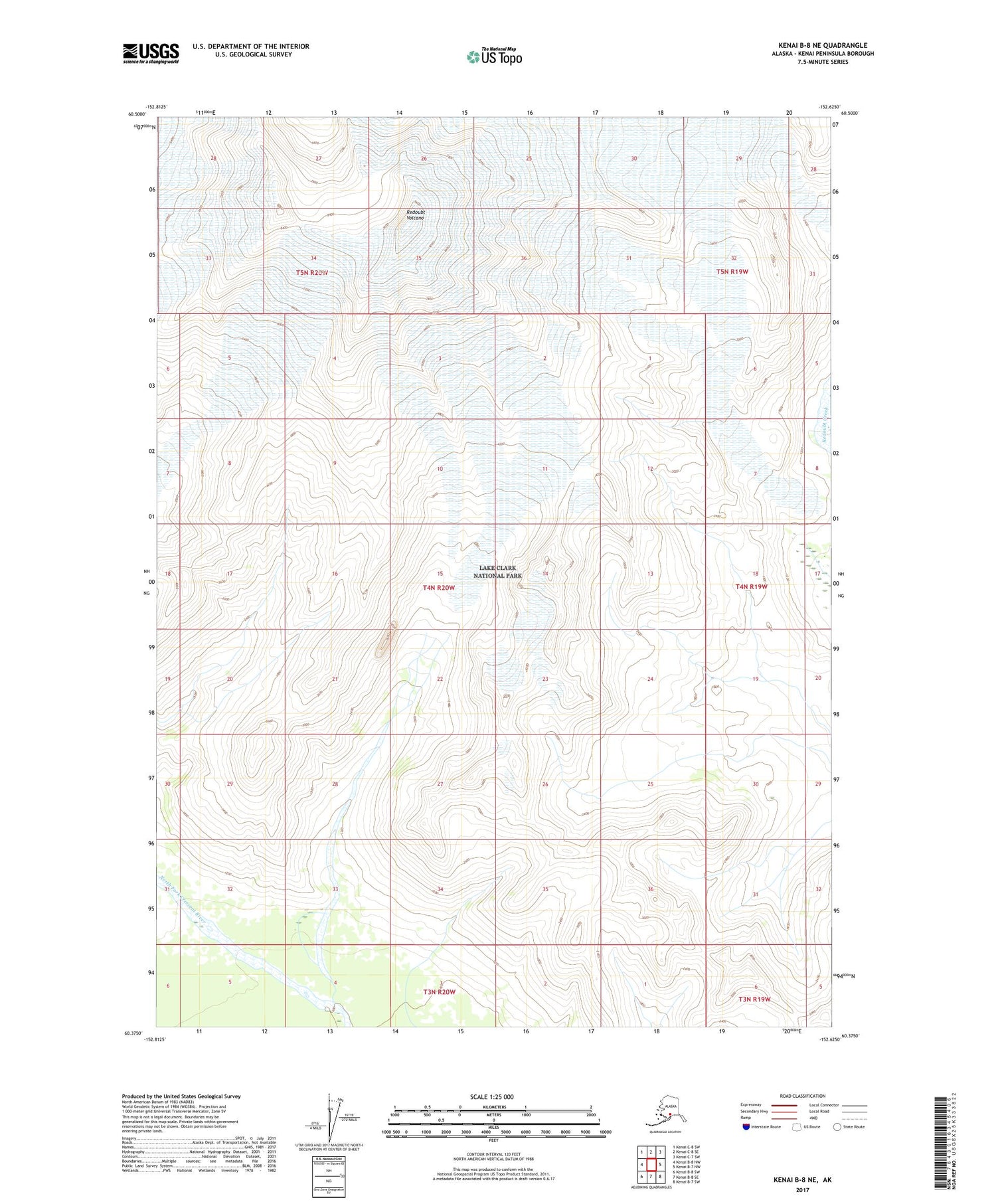 Kenai B-8 NE Alaska US Topo Map Image