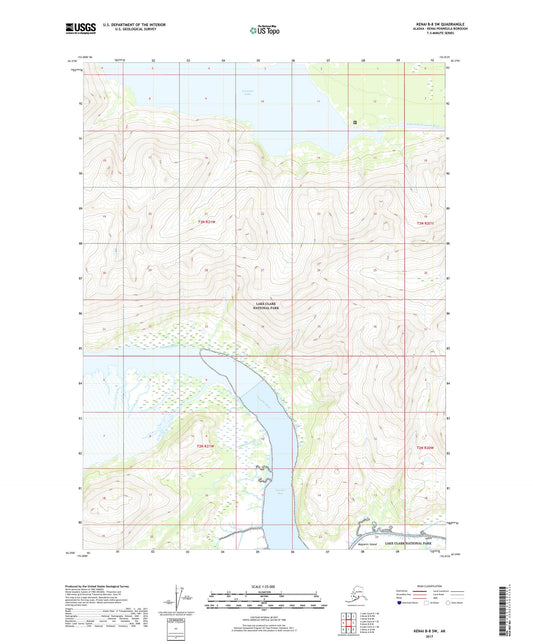 Kenai B-8 SW Alaska US Topo Map Image