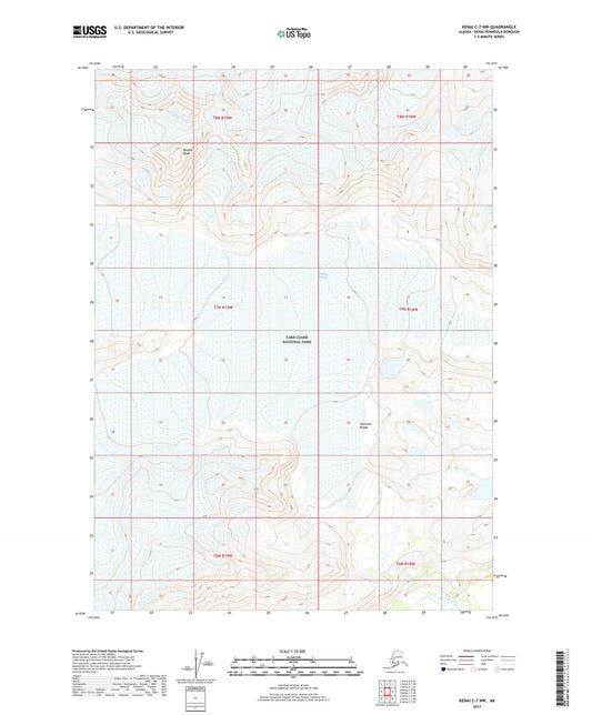 Kenai C-7 NW Alaska US Topo Map Image