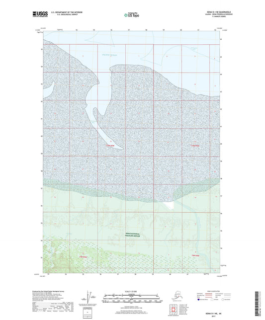 Kenai D-1 NE Alaska US Topo Map Image
