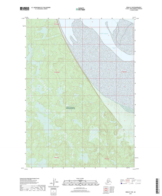 Kenai D-1 NW Alaska US Topo Map Image