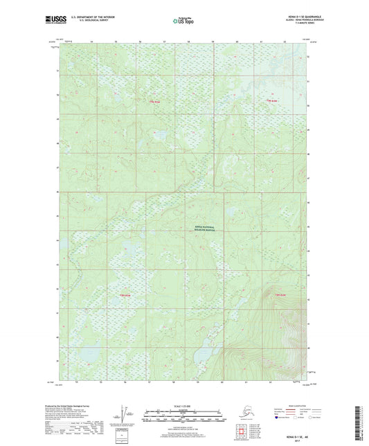 Kenai D-1 SE Alaska US Topo Map Image