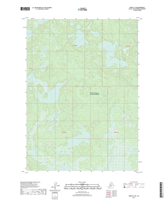 Kenai D-1 SW Alaska US Topo Map Image